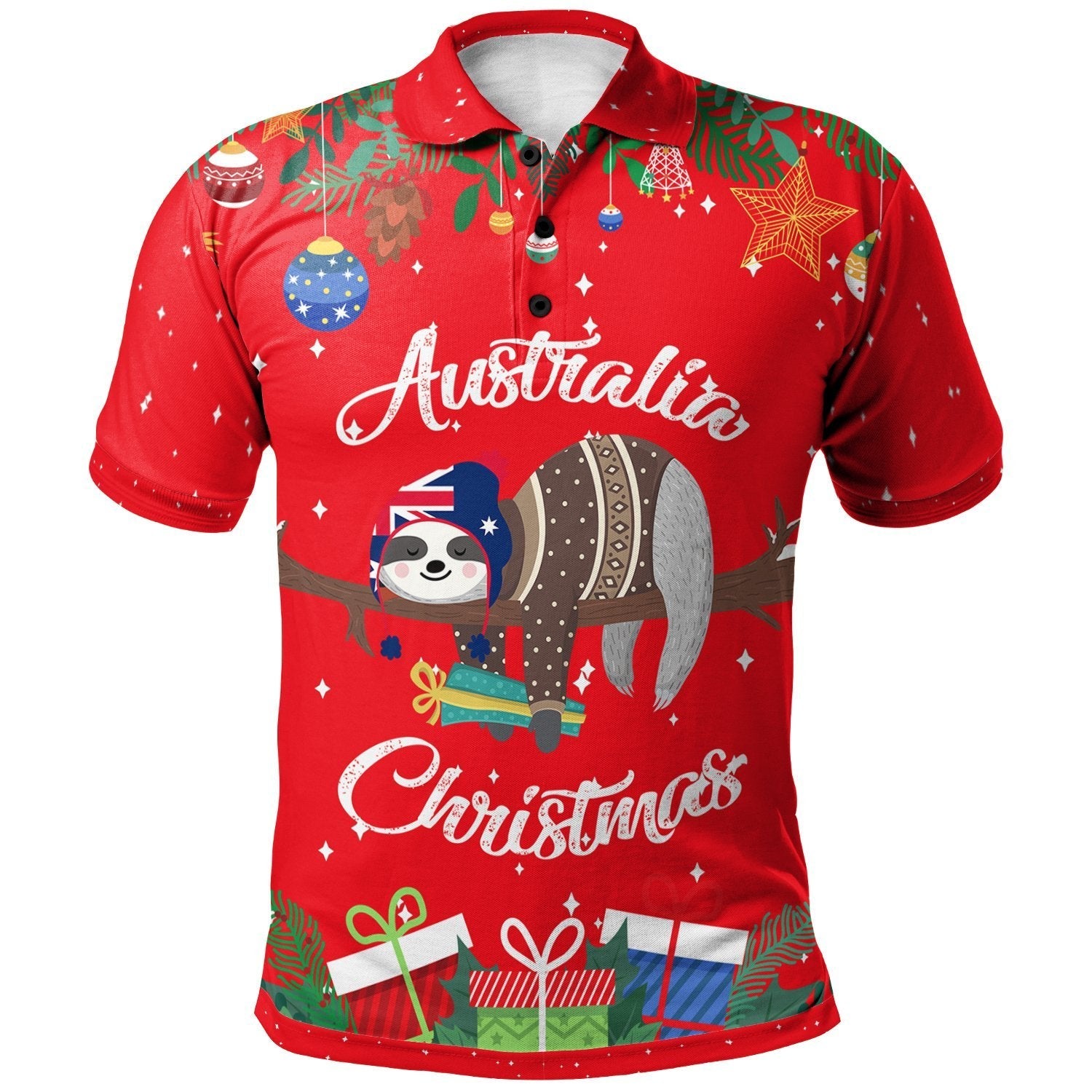 Christmas Australia Polo Shirt Red - Merry Christmas - Vibe Hoodie Shop