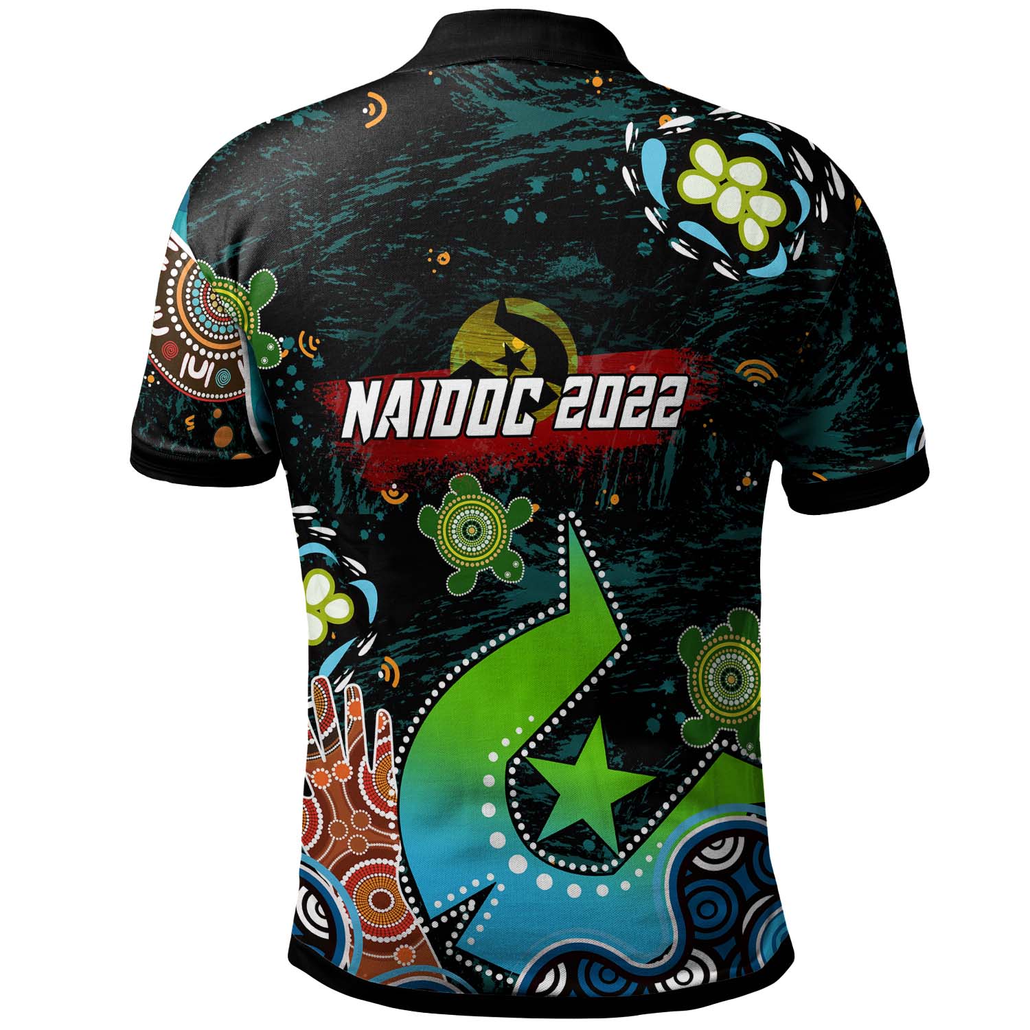 Australia NAIDOC Week 2022 Custom Polo Shirt - Torres Strait Island NAIDOC Week 2022 Quotes Get Up, Stand Up, Show Up Aboriginal Inspired Polo Shirt - Vibe Hoodie Shop