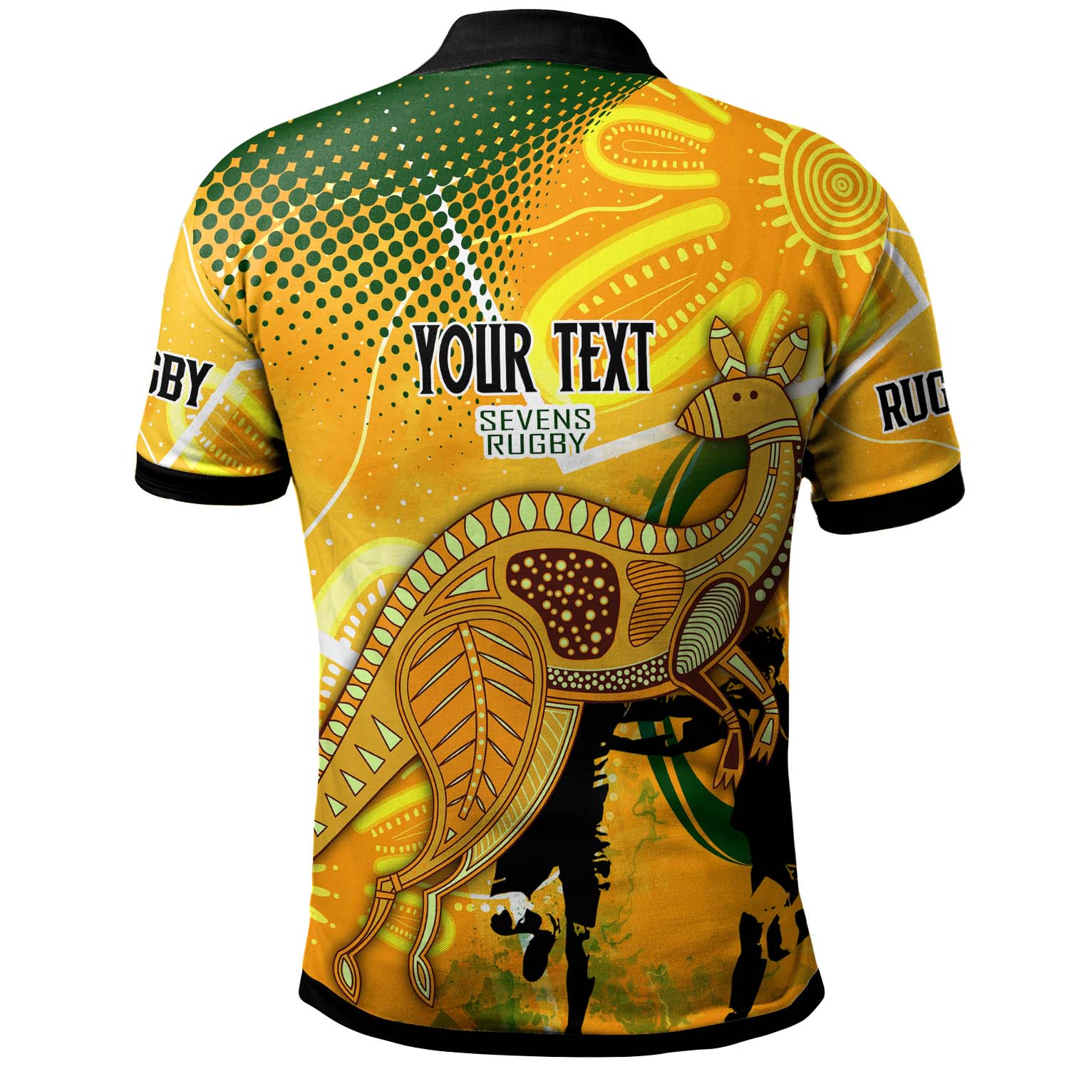 Australia National Rugby Sevens Team Polo Shirt - Custom Autralia 7s Team Rugby Championship with Aboriginal Player And Number Polo Shirt - Vibe Hoodie Shop