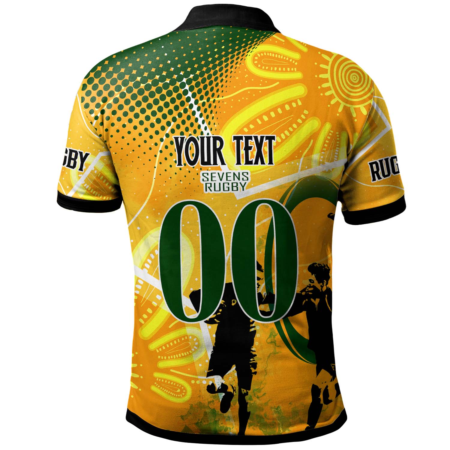 Australia National Rugby Sevens Team Polo Shirt - Custom Autralia 7s Team Rugby Championship with Aboriginal Player And Number Polo Shirt - Vibe Hoodie Shop