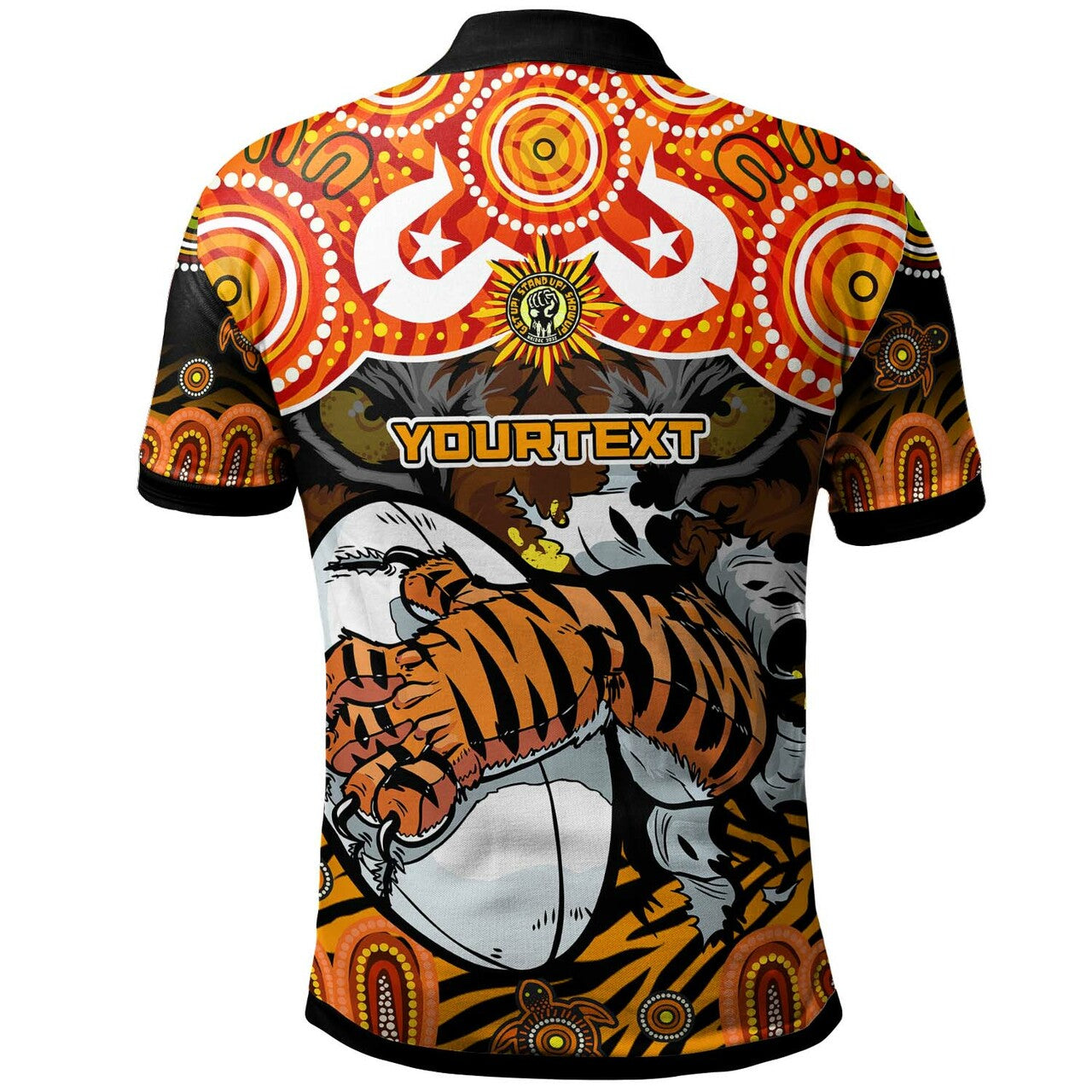 Tigers Rugby Custom NAIDOC Week and Torres Strait Islands with Aboriginal Culture Dot Painting Polo Shirt RLT12 - Vibe Hoodie Shop