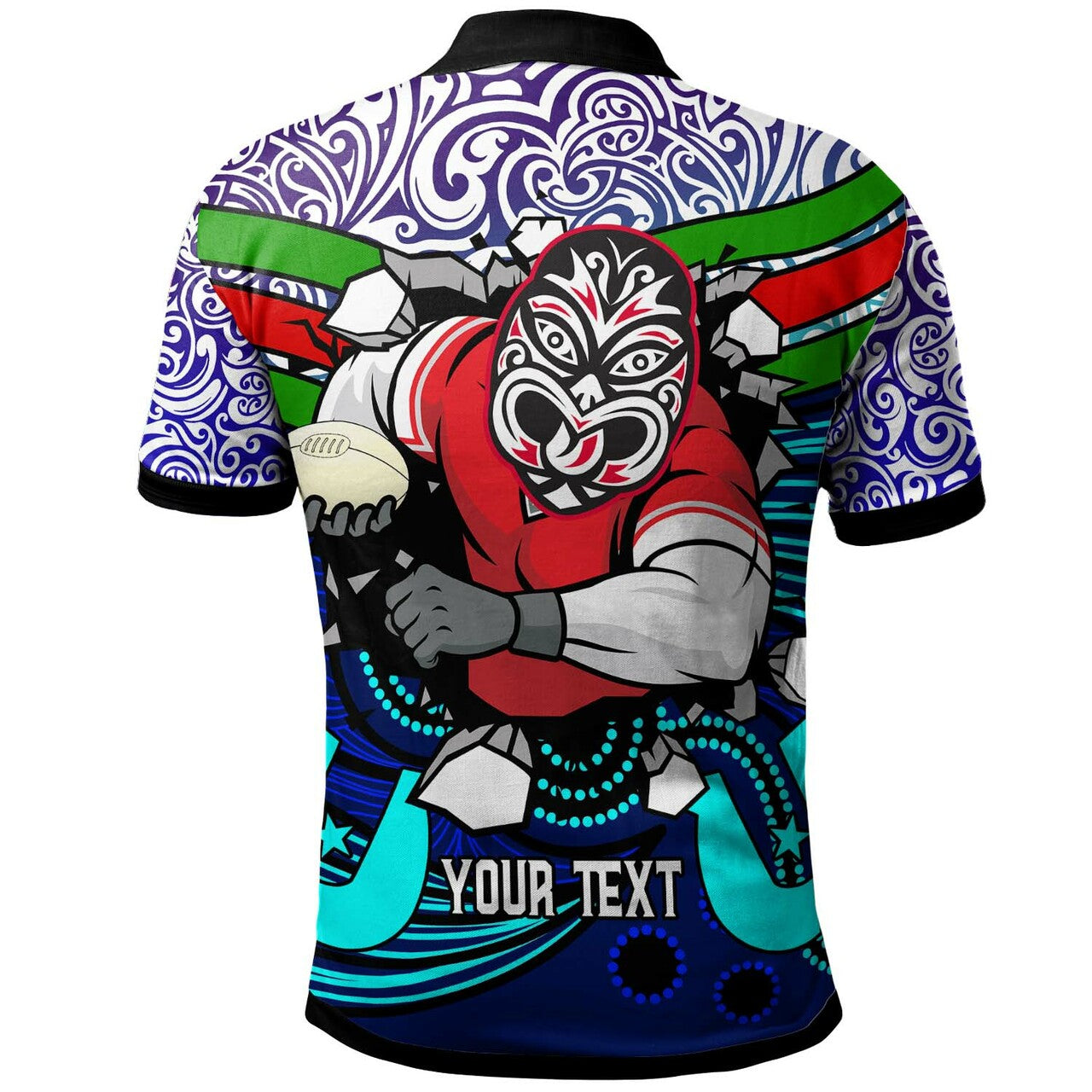 Warrior Rugby Custom NAIDOC Week Celebrations Maori Pattern with Torres Strait and Aboriginal Style Polo Shirt RLT12 - Vibe Hoodie Shop