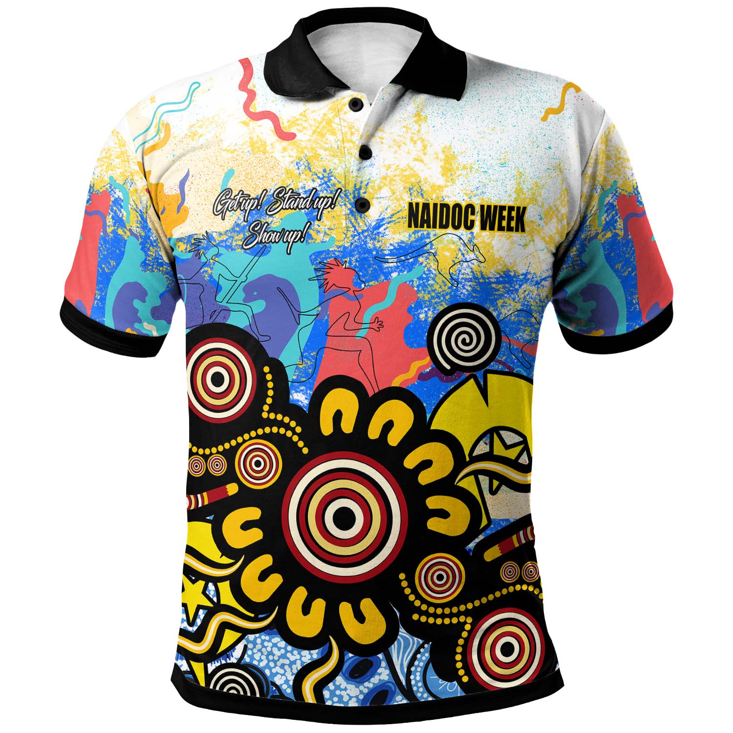 Australia NAIDOC Week 2023 Polo Shirt - Custom Celebrate Naidoc Aboriginal Inspired Culture with Torres Strait Flag Colour Polo Shirt - Vibe Hoodie Shop