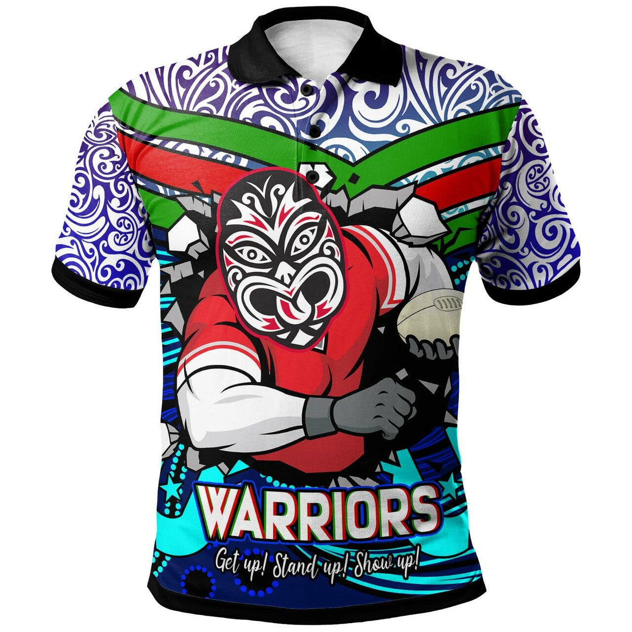 Warrior Rugby Custom NAIDOC Week Celebrations Maori Pattern with Torres Strait and Aboriginal Style Polo Shirt RLT12 - Vibe Hoodie Shop