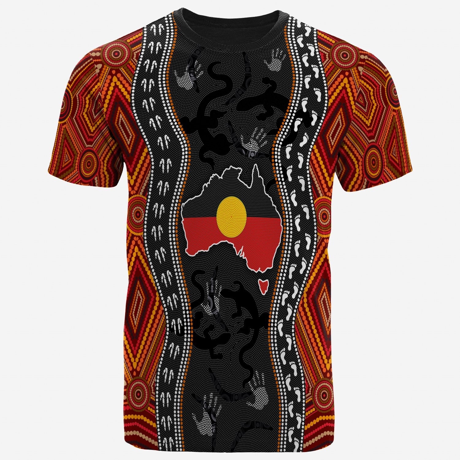 Aboriginal T shirt - Australia Indigenous Map - Vibe Hoodie Shop