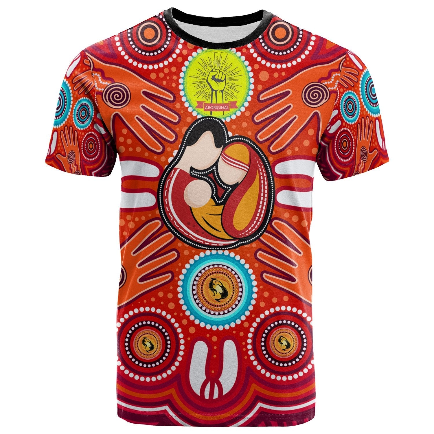 TShirts - Aboriginal Family With Dot Painting art - Vibe Hoodie Shop