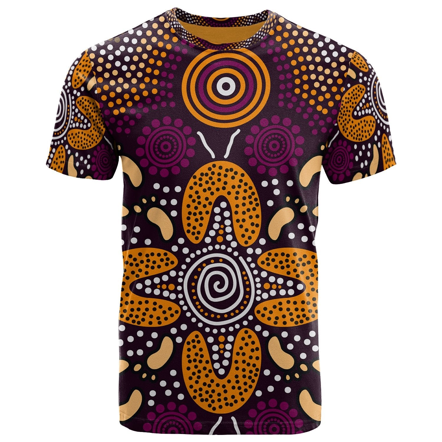 Aboriginal T shirt - Flowers Dot Panting Art - Vibe Hoodie Shop