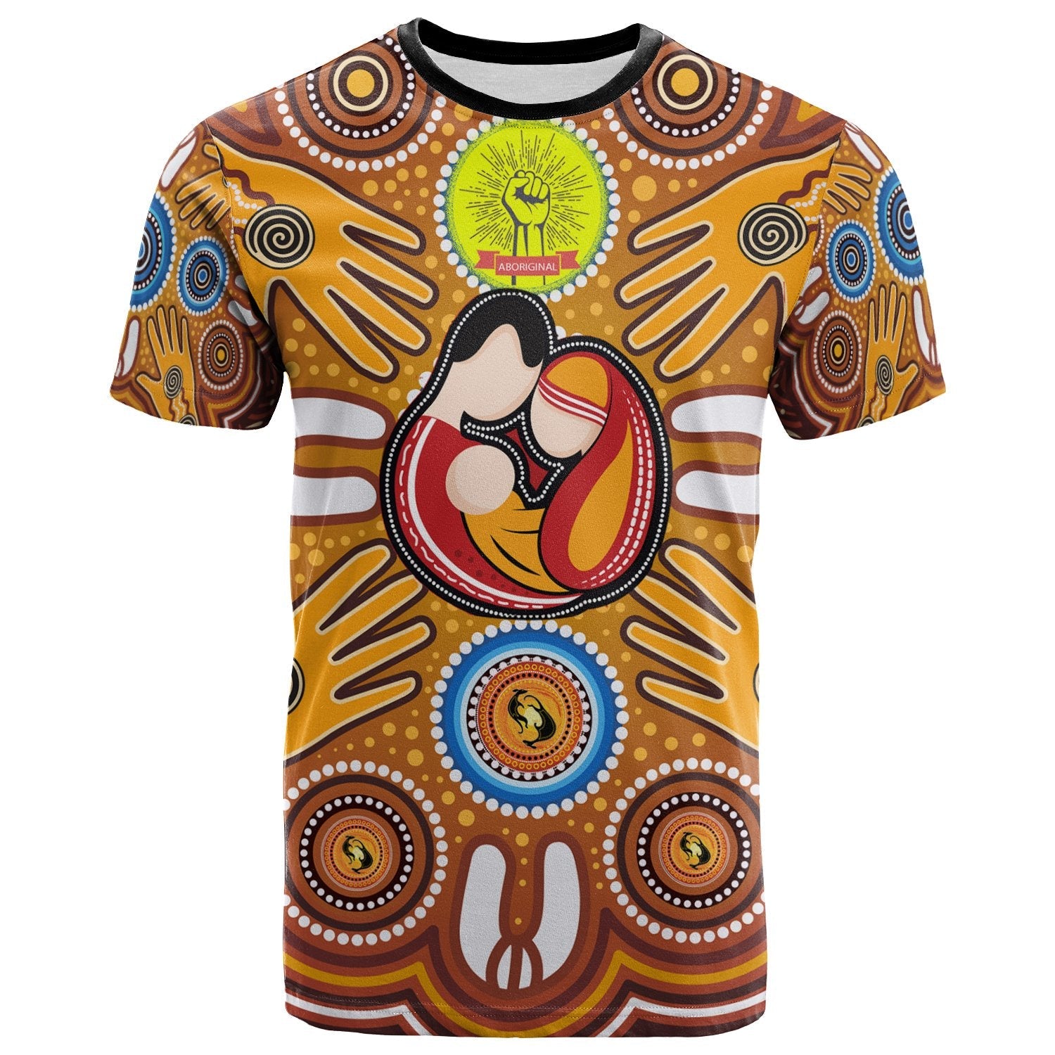 TShirts - Aboriginal Family With Dot Painting art - Vibe Hoodie Shop