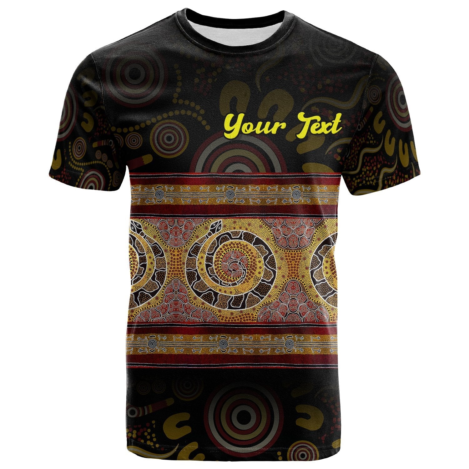 Aboriginal Custom T shirt - Snake Dot Panting Art - Vibe Hoodie Shop