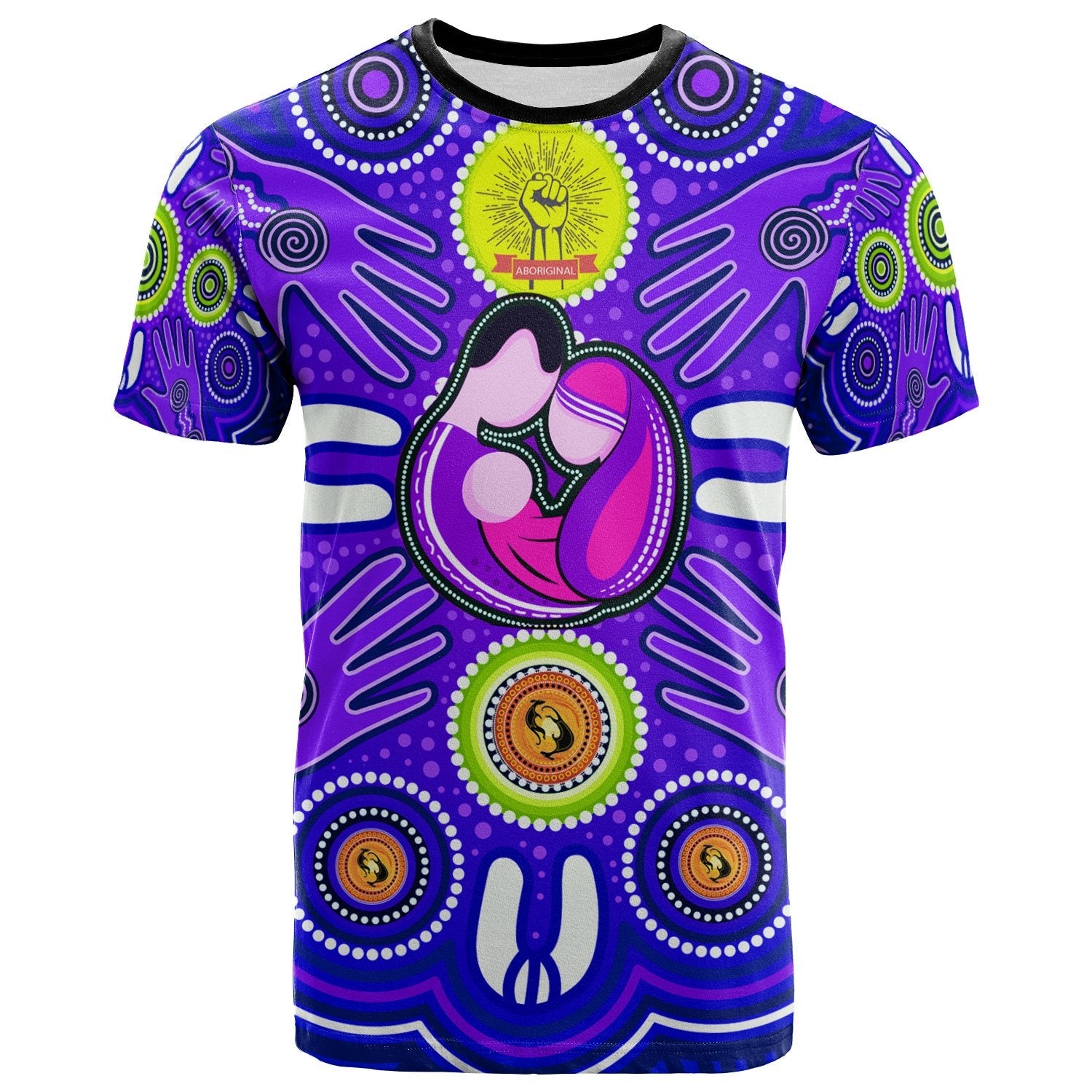 TShirts - Aboriginal Family With Dot Painting art - Vibe Hoodie Shop