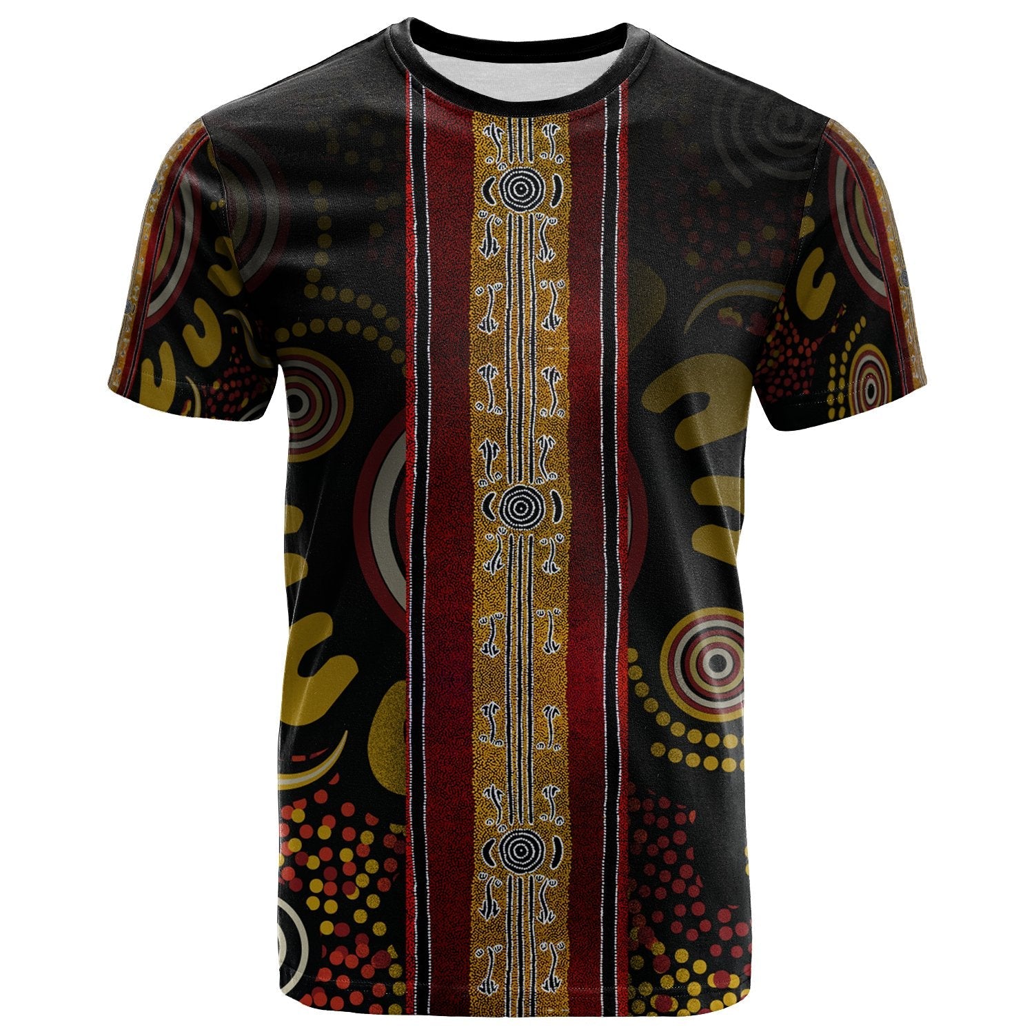 Tshirt - Aboriginal Dot Panting Art Stripe Lines - Vibe Hoodie Shop