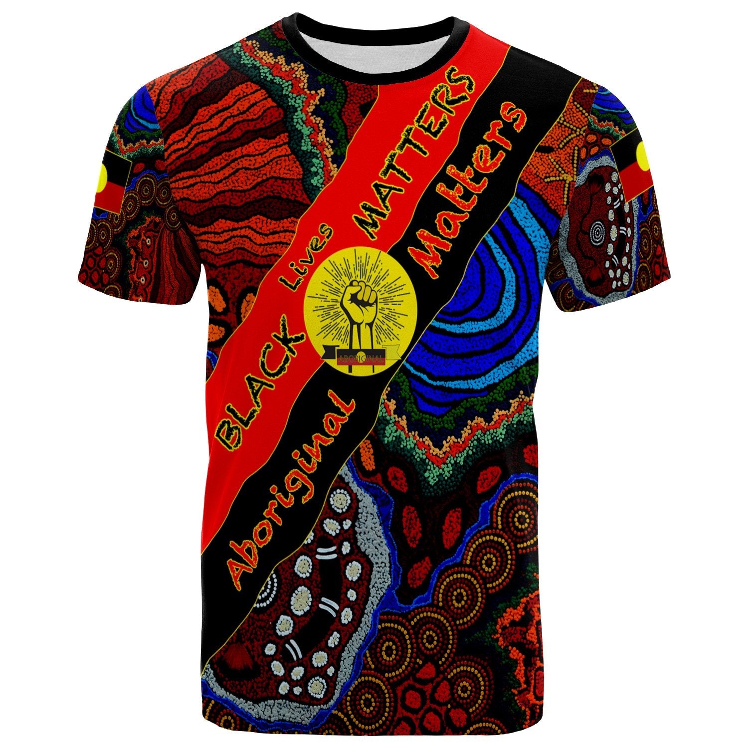 Aboriginal T shirt - Breakout Black Lives Matter and Patterns - Vibe Hoodie Shop