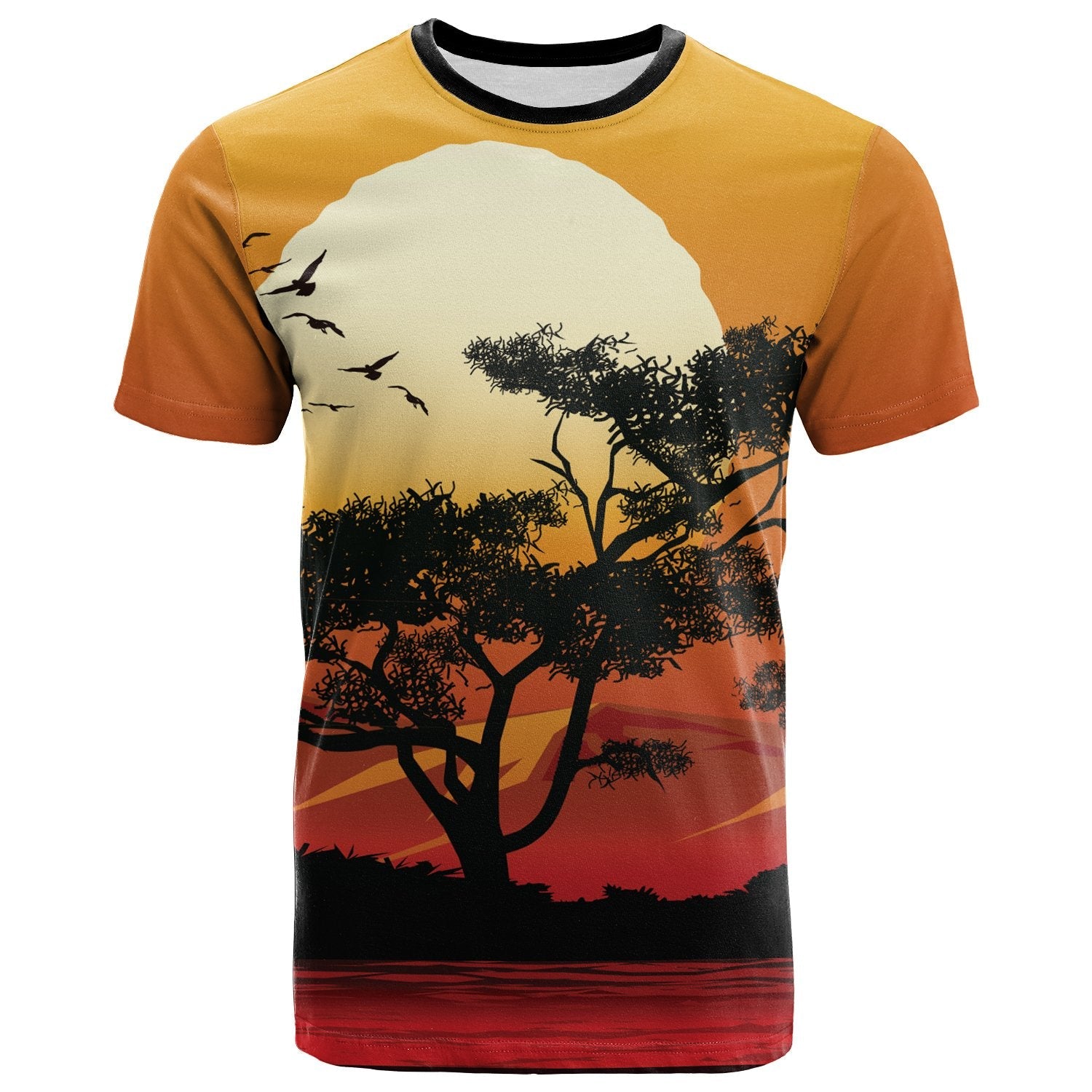 T shirts - Sunset And Tree in Australia - Vibe Hoodie Shop