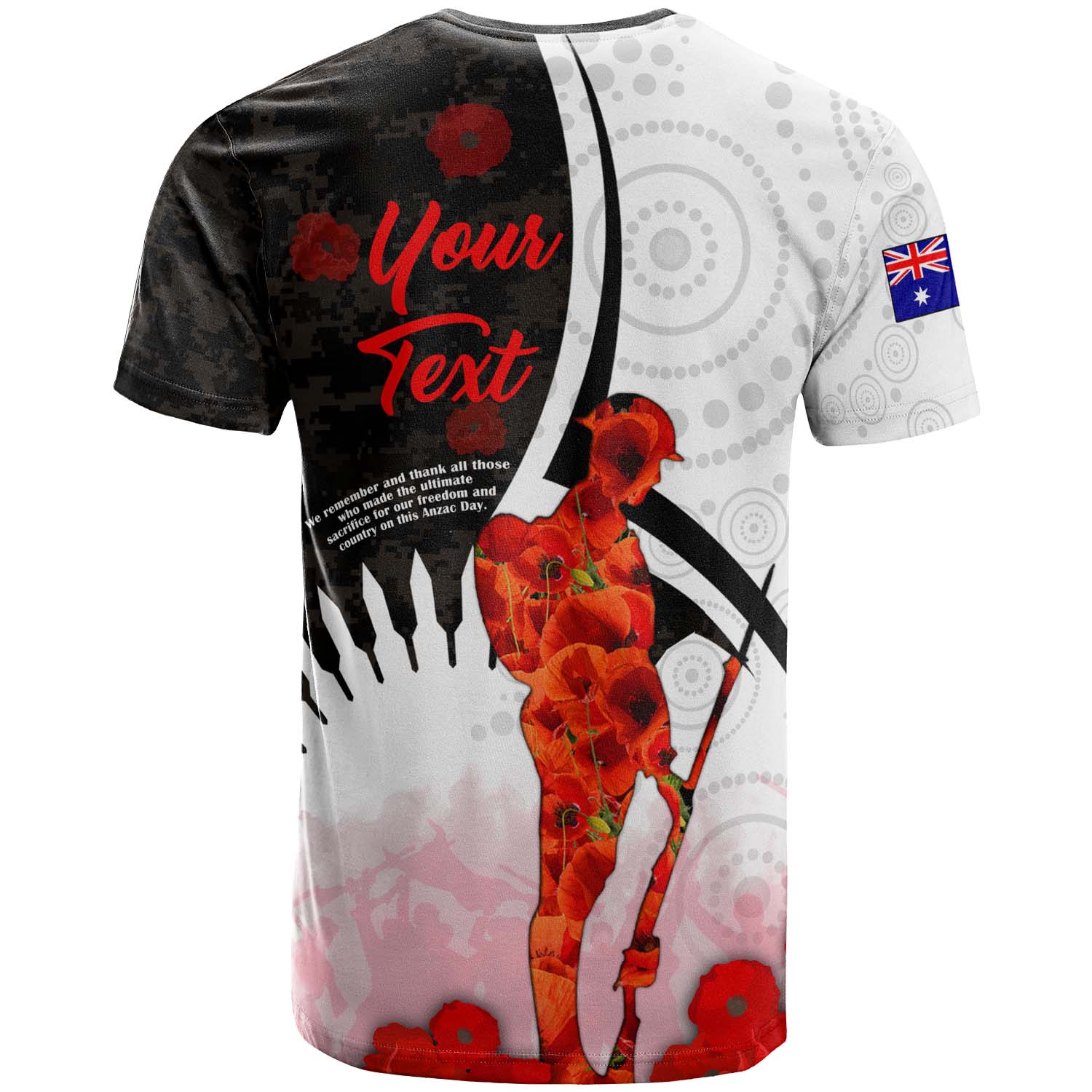 Australia Anzac Day T-shirt - Custom Lest We Forget Poppies Soldier Blood In My Heroes T-shirt - Vibe Hoodie Shop