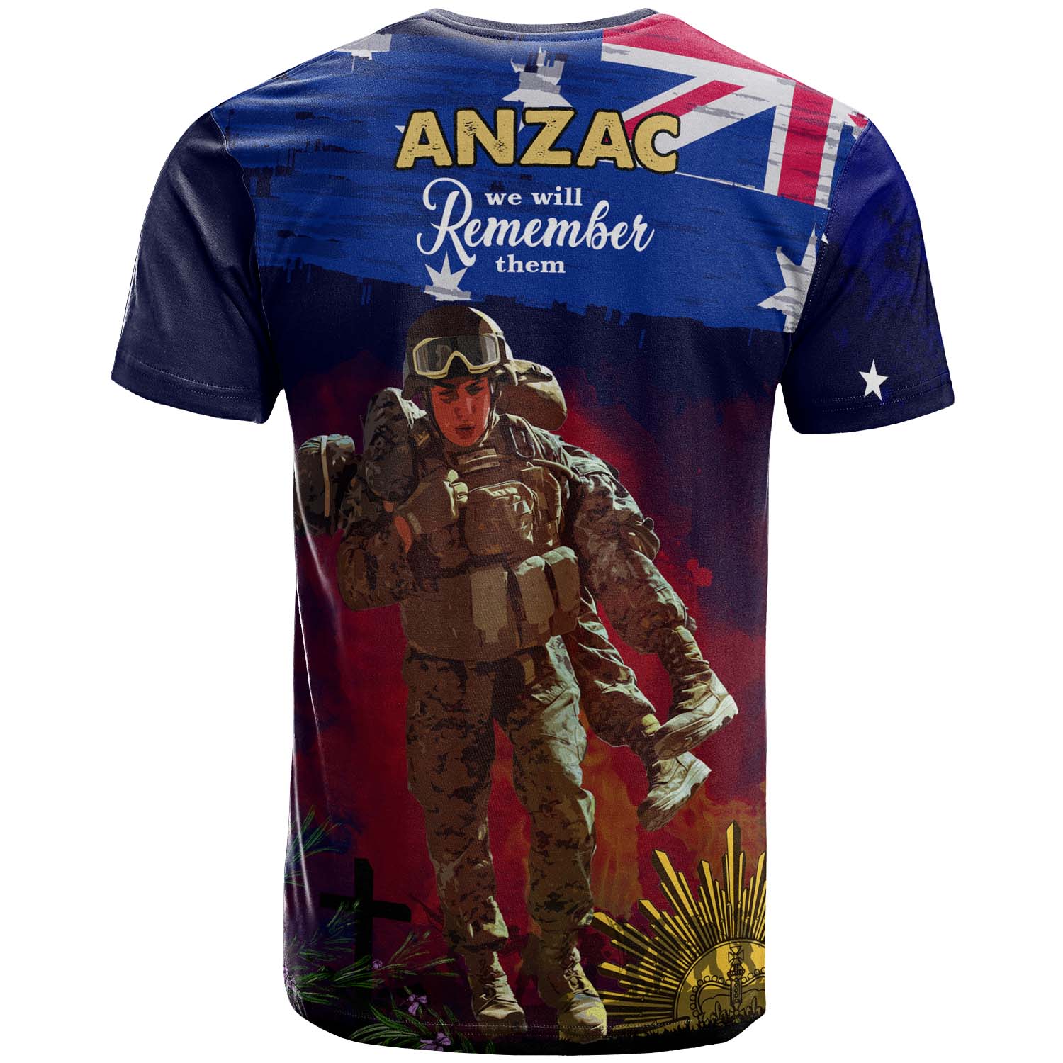 Australia Anzac Day T-shirt - Custom Lest We Forget Rosemary Soldier Anzac Spirit T-shirt - Vibe Hoodie Shop