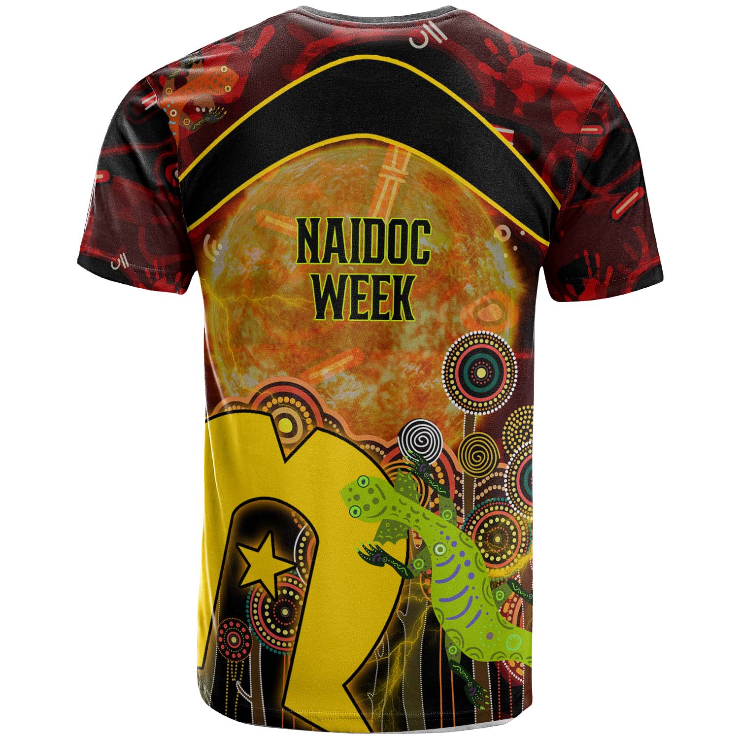 Australia NAIDOC Week 2023 T-shirt - Boomerang Aboriginal Inspired Naidoc Week and Torres Strait Flag "Get up! Stand up! Show up!" T-shirt - Vibe Hoodie Shop