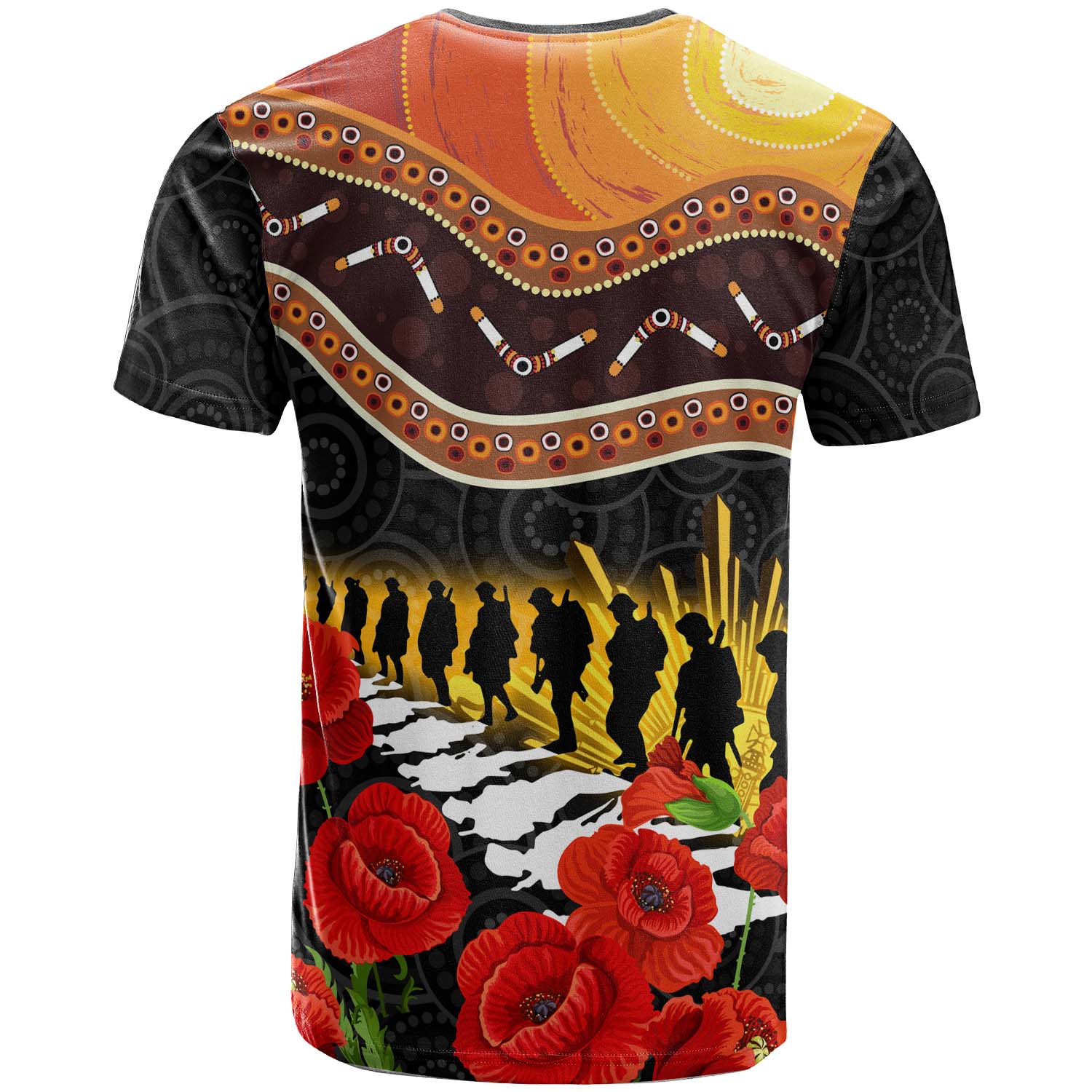 New Zealand Anzac Day T-shirt - Custom Personalised Remembrance with Poppy Flower Anzac - Vibe Hoodie Shop