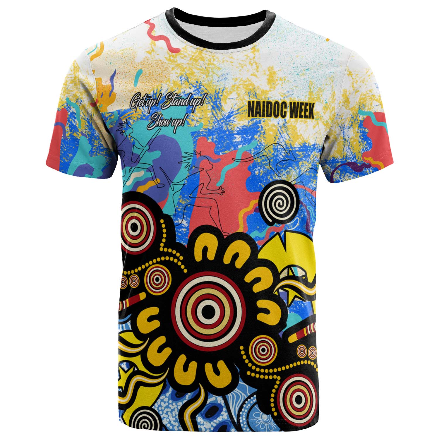 Australia NAIDOC Week 2023 T-shirt - Custom Celebrate Naidoc Aboriginal Inspired Culture with Torres Strait Flag Colour T-shirt - Vibe Hoodie Shop