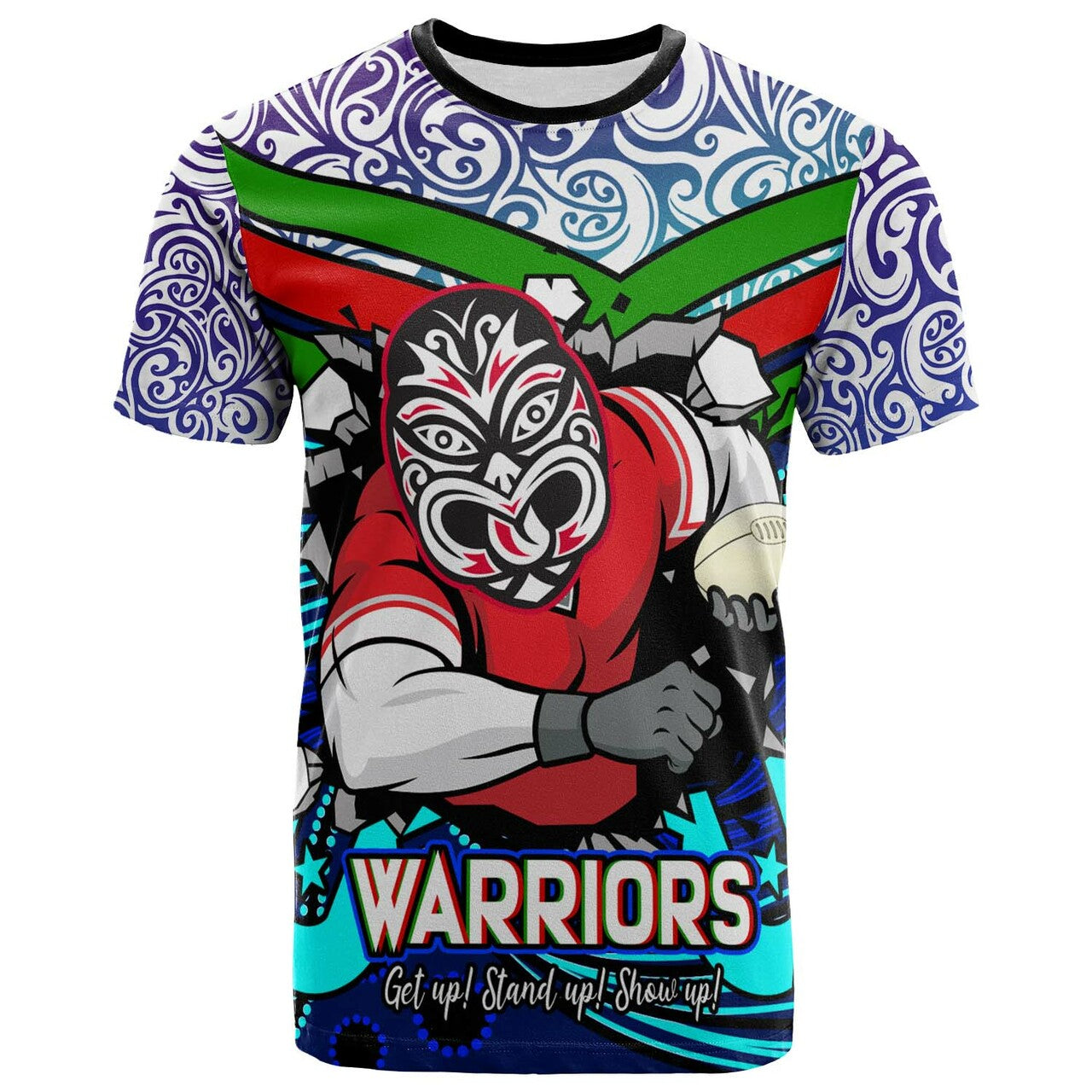 Warrior Rugby T shirt - Custom NAIDOC Week Celebrations Maori Pattern with Torres Strait and Aboriginal Style T shirt RLT12 - Vibe Hoodie Shop