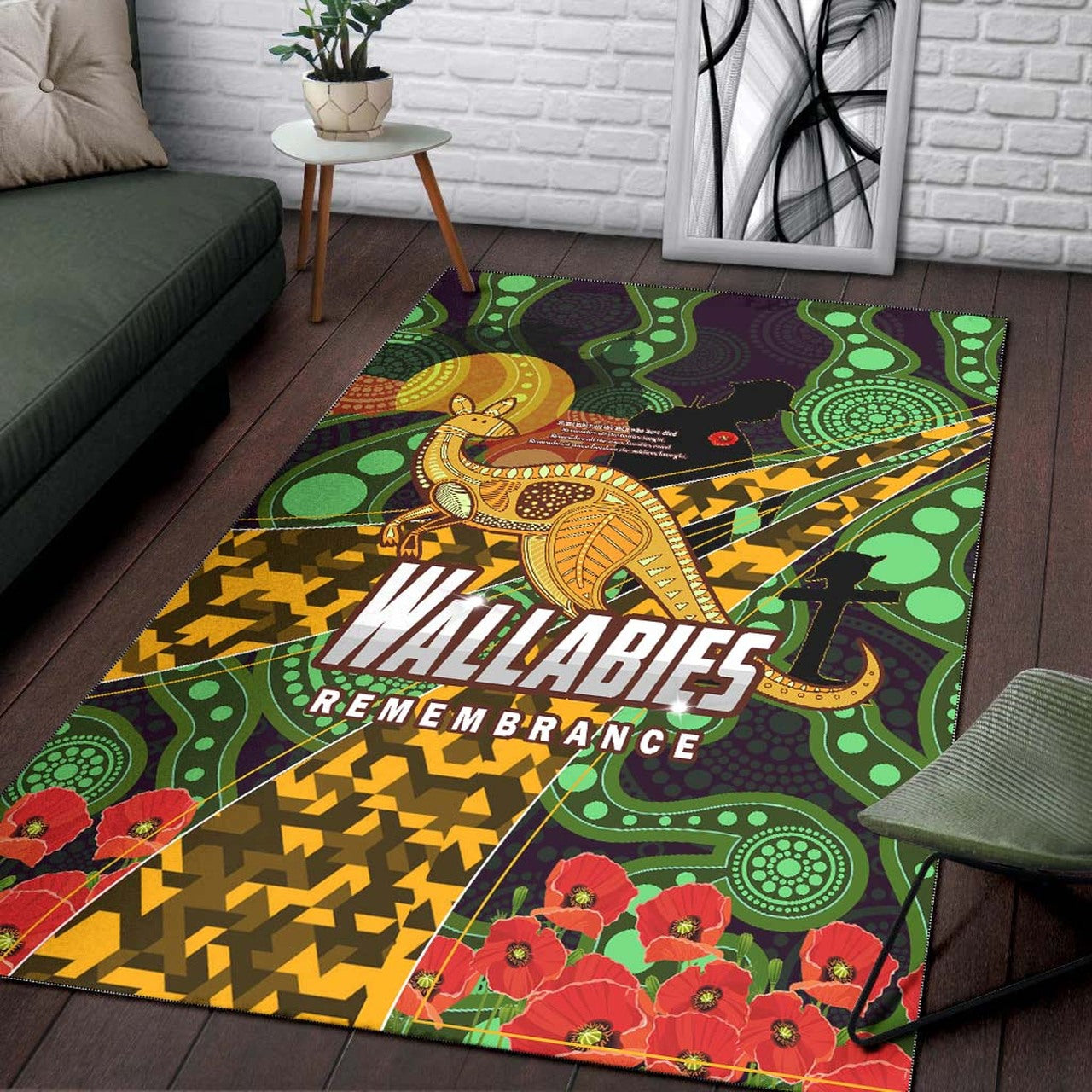 Wallabies Rugby Rug - ANZAC Day Aboriginal Wallabies Kangaroo Rug LT10 - Vibe Hoodie Shop