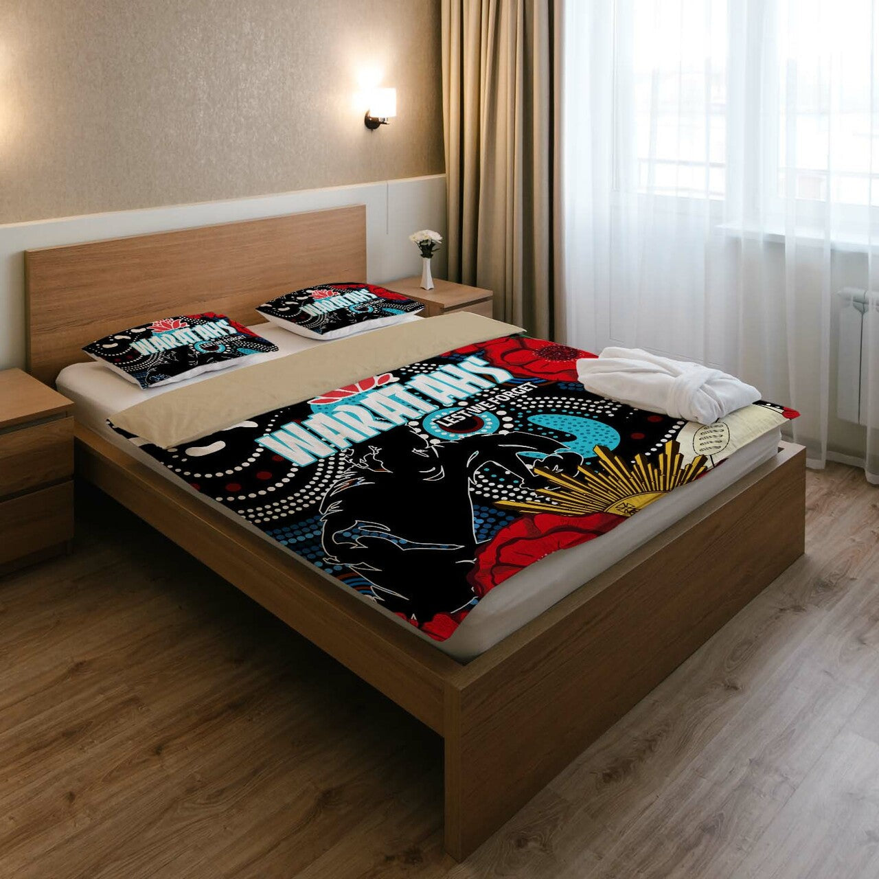 Waratahs Rugby Bedding Set - Indigenous Waratahs ANZAC Day Aboriginal Bedding Set LT10 - Vibe Hoodie Shop