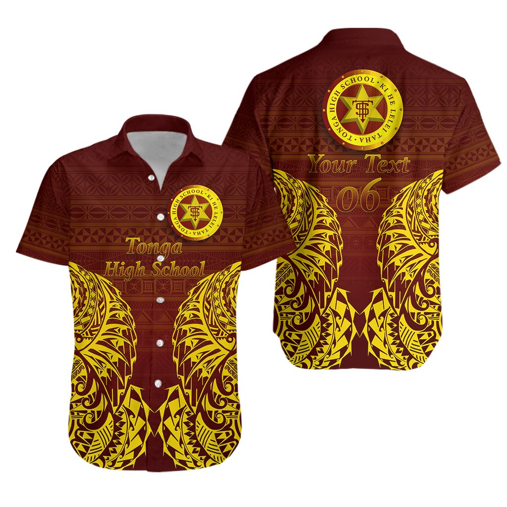 (Custom Personalised) Tonga High School Hawaiian Shirt Minimal Style, Custom Text and Number - Vibe Hoodie Shop