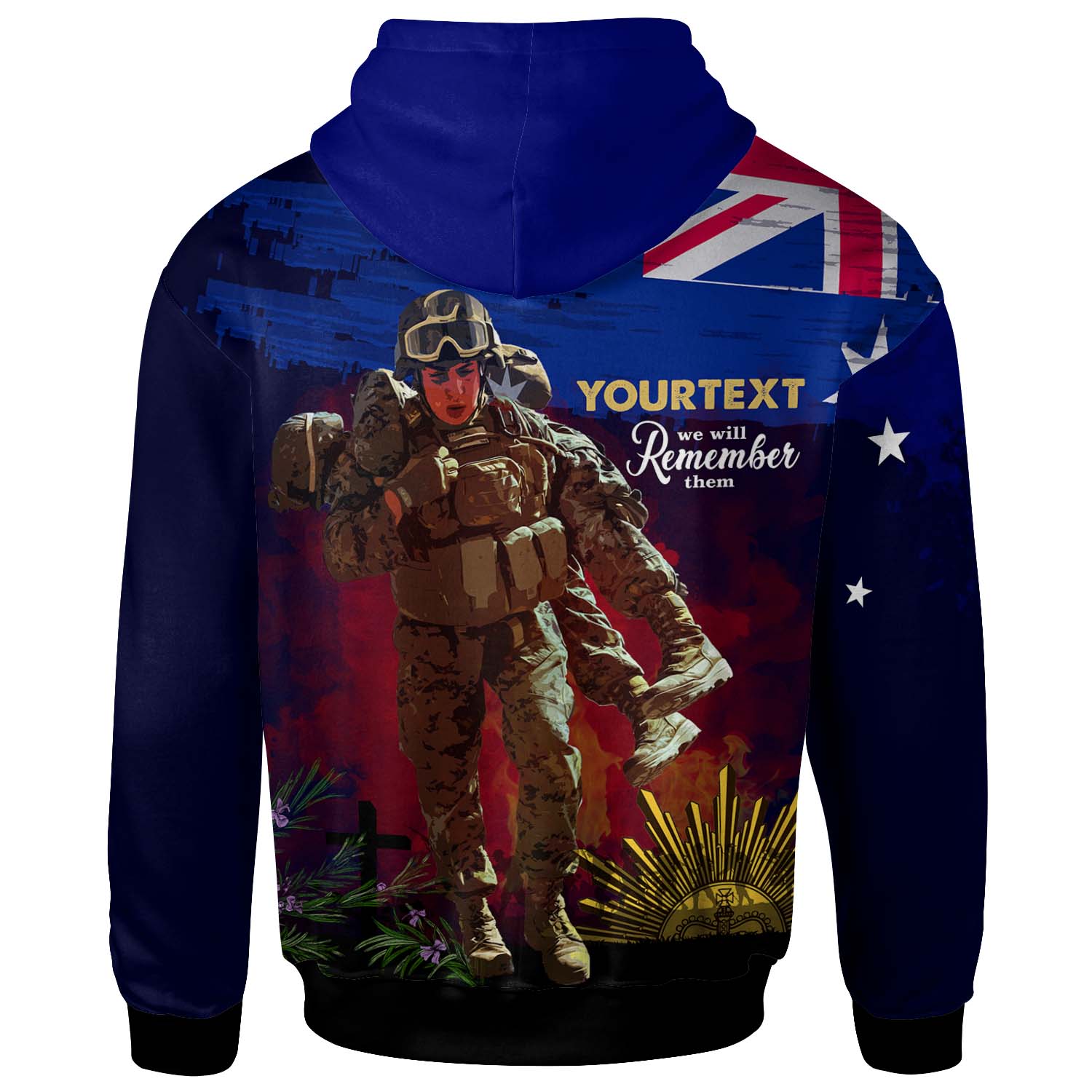 Australia Anzac Day Hoodie - Custom Lest We Forget Rosemary Soldier Anzac Spirit Hoodie - Vibe Hoodie Shop