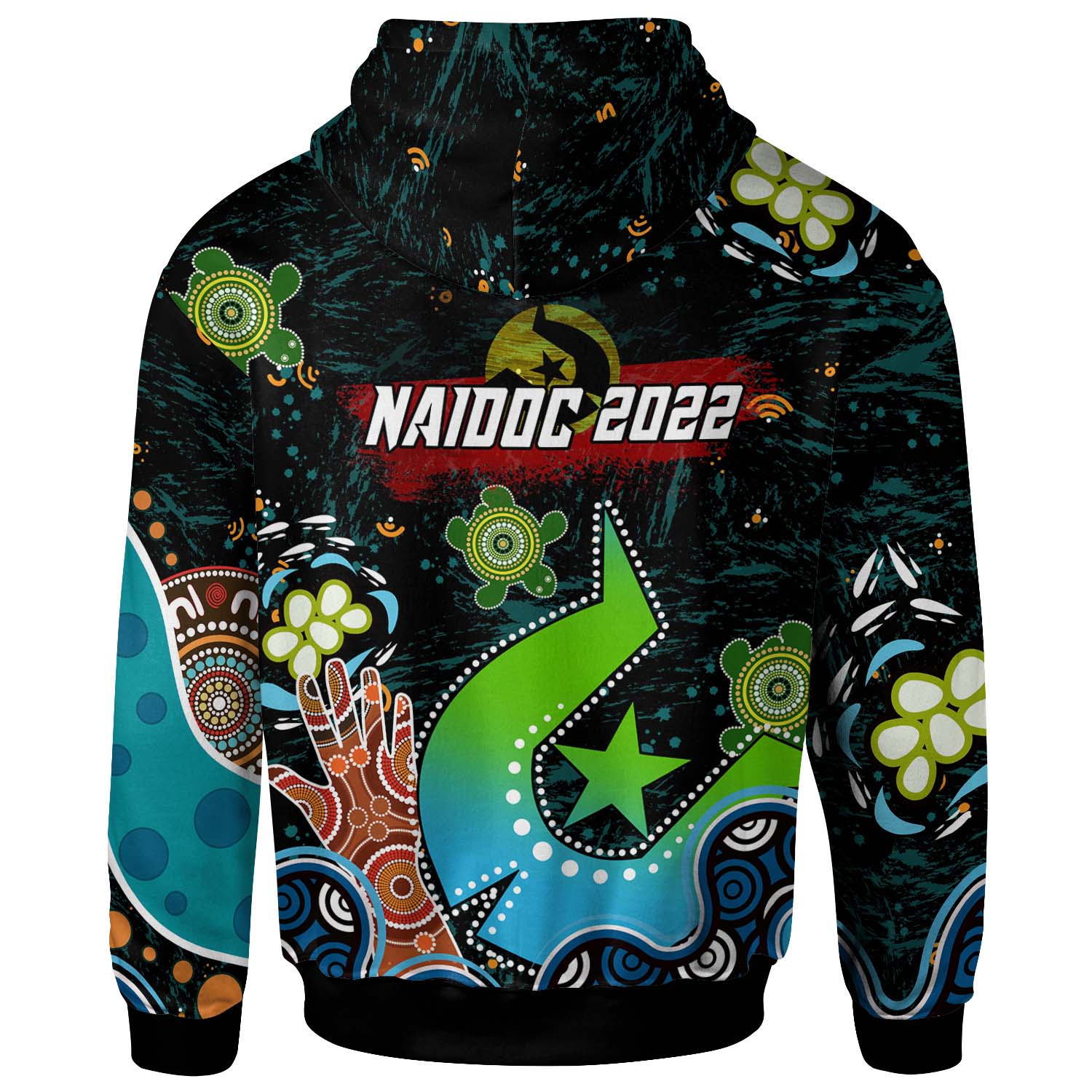 Australia NAIDOC Week 2022 Custom Hoodie - Torres Strait Island NAIDOC Week 2022 Quotes Get Up, Stand Up, Show Up Aboriginal Inspired Hoodie - Vibe Hoodie Shop