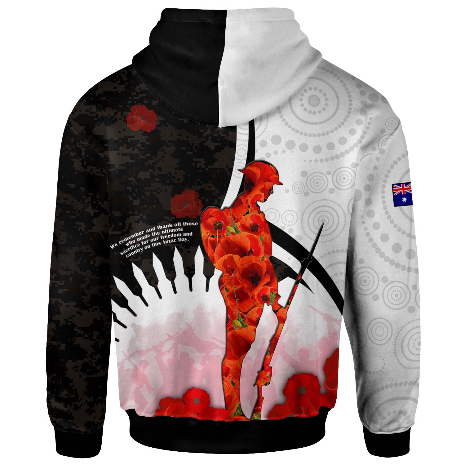 Australia Anzac Day Hoodie - Custom Lest We Forget Poppies Soldier Blood In My Heroes Hoodie - Vibe Hoodie Shop