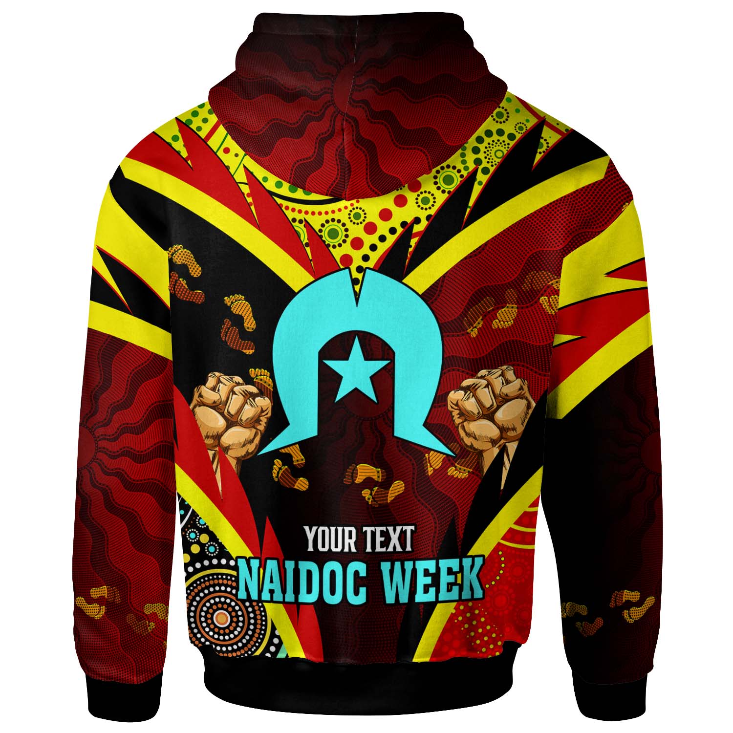 Australia NAIDOC Week 2023 Hoodie - Custom NAIDOC Week 2023 with Torres Strait Island Aboriginal Inspired FootPrint "Get up!, Stand up! Show up!" Hoodie - Vibe Hoodie Shop