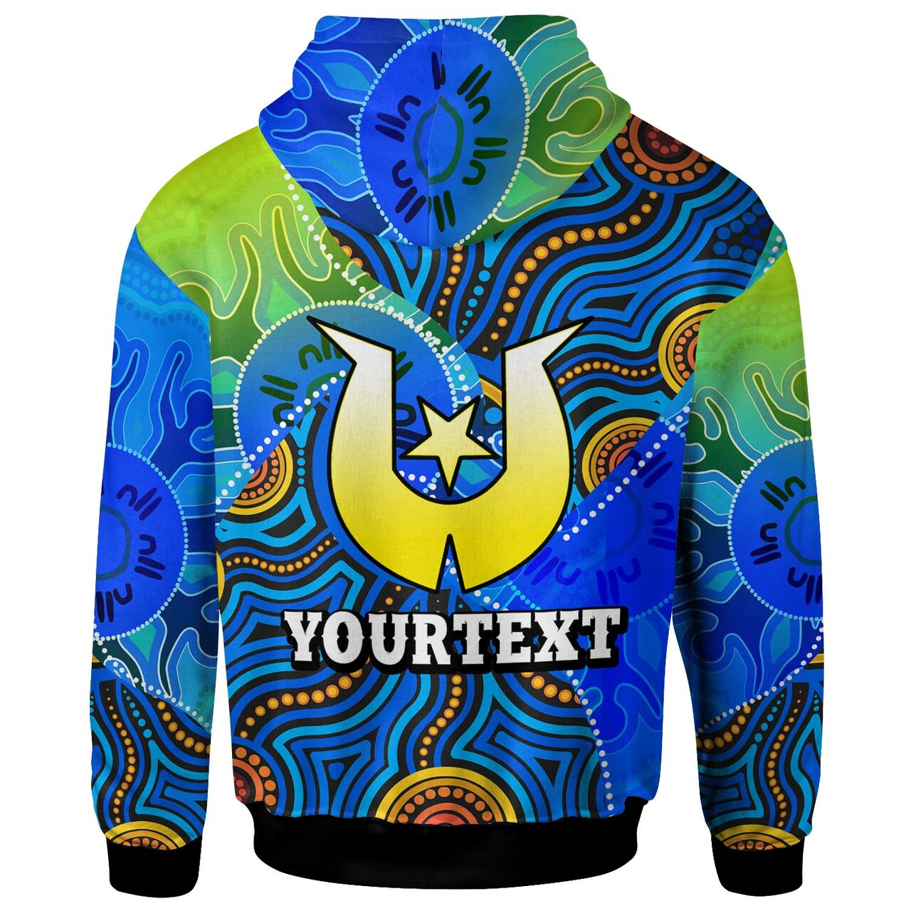 Titans Rugby Hoodie - Custom Titans Rugby NAIDOC Week and Torres Strait Islands with Aboriginal Dot Painting Style Hoodie RLT12 - Vibe Hoodie Shop