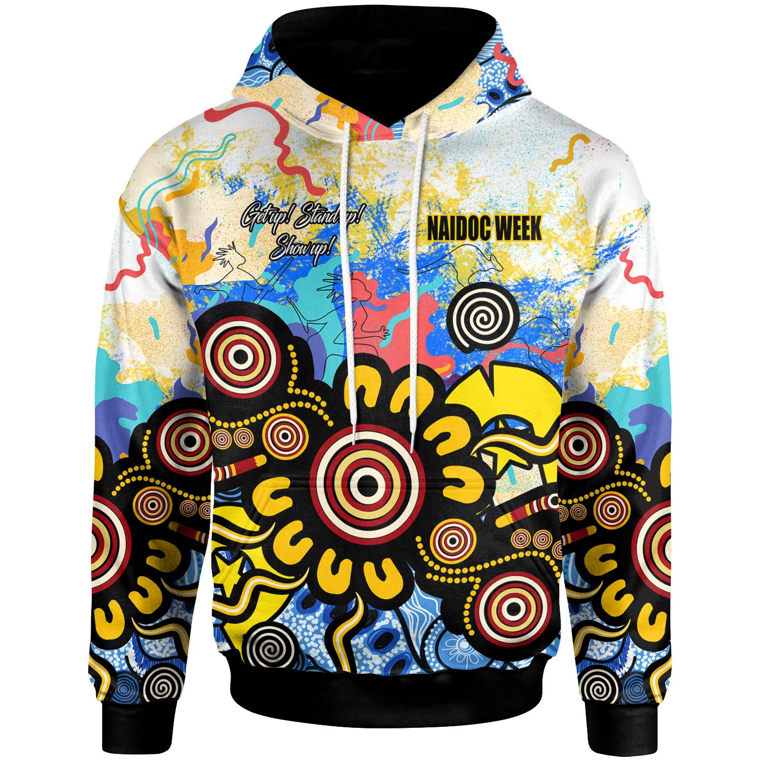 Australia NAIDOC Week 2023 Hoodie - Custom Celebrate Naidoc Aboriginal Inspired Culture with Torres Strait Flag Colour Hoodie - Vibe Hoodie Shop