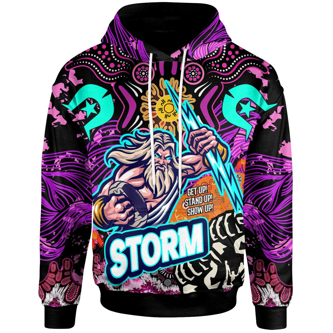 Storm Rugby NAIDOC Hoodie - Custom Storm Thunder Indigenous with Torres Strait Islanders Aboriginal Culture RLT12 - Vibe Hoodie Shop