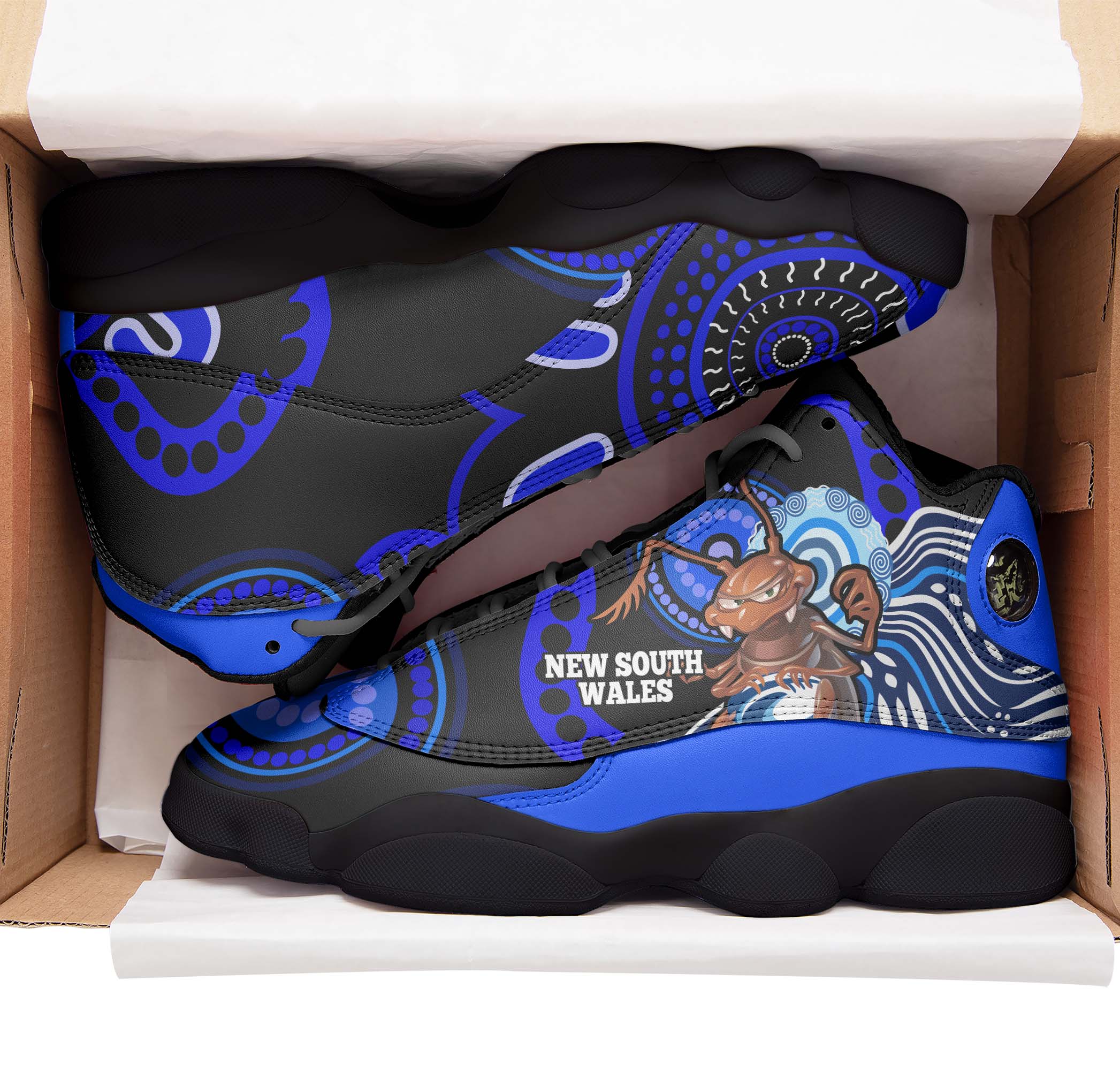 New South Wales Rugby High top Basketball Shoes J13 - New South Wales Blues Cockroaches Rugby Ball State Of Origin - Vibe Hoodie Shop