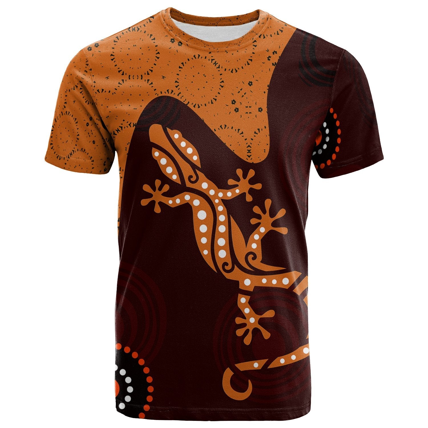 Aboriginal T - Shirt - Lizard in Aboriginal Dreaming - Vibe Hoodie Shop