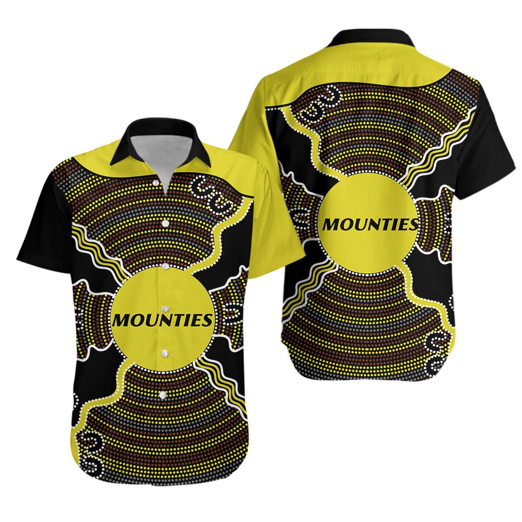 Mounties Indigenous Rugby Hawaiian Shirt Mount Pritchard - Vibe Hoodie Shop