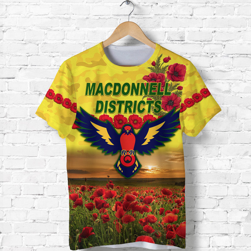 (Custom Personalised) MacDonnell Districts ANZAC T shirt Poppy Vibes - Vibe Hoodie Shop