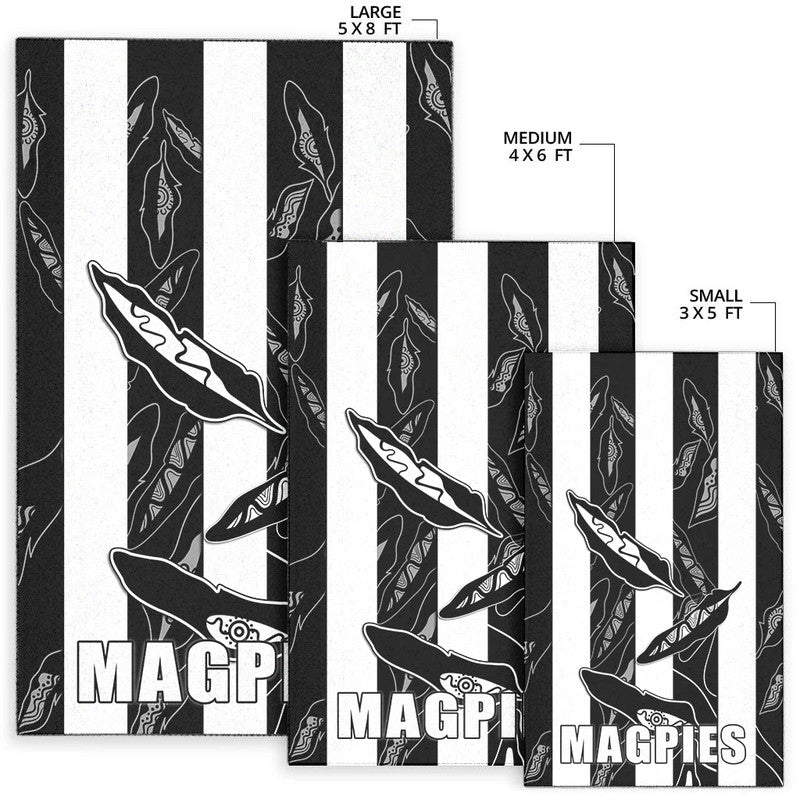 Collingwood Magpies Area Rug Indigenous Guernsey No1 Version - Vibe Hoodie Shop