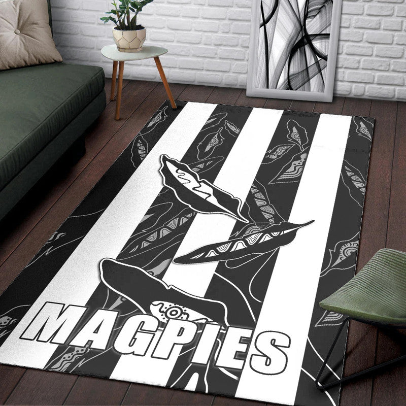 Collingwood Magpies Area Rug Indigenous Guernsey No1 Version - Vibe Hoodie Shop