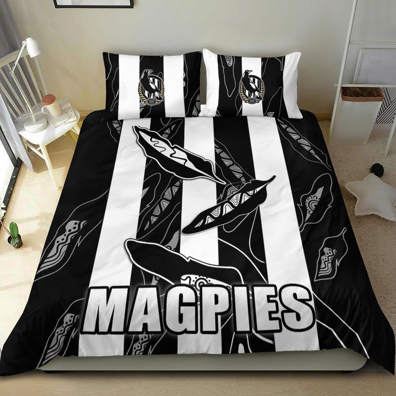 Collingwood Magpies Bedding Set Indigenous Guernsey No1 Version - Vibe Hoodie Shop