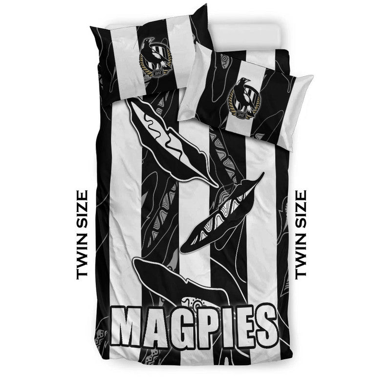 Collingwood Magpies Bedding Set Indigenous Guernsey No1 Version - Vibe Hoodie Shop