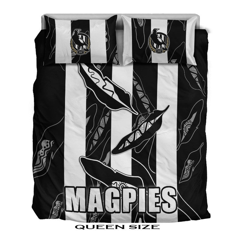 Collingwood Magpies Bedding Set Indigenous Guernsey No1 Version - Vibe Hoodie Shop