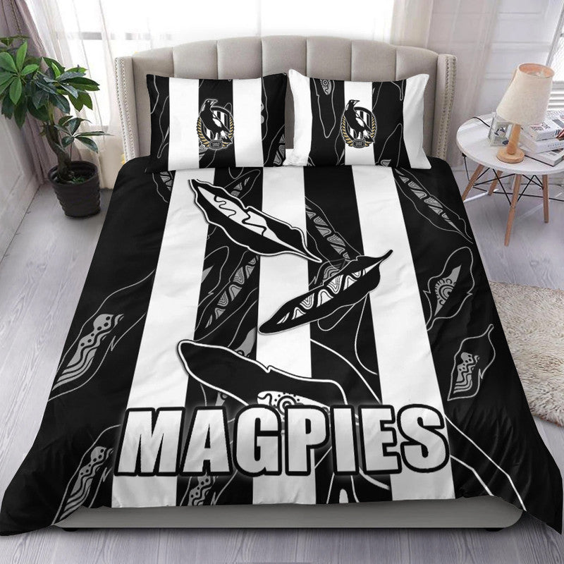 Collingwood Magpies Bedding Set Indigenous Guernsey No1 Version - Vibe Hoodie Shop