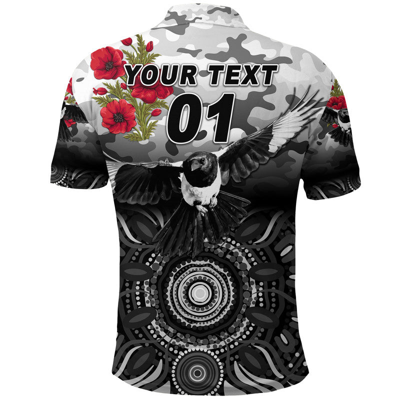 (Custom Personalised) Collingwood Magpies ANZAC Polo Shirt Indigenous Vibes - Vibe Hoodie Shop