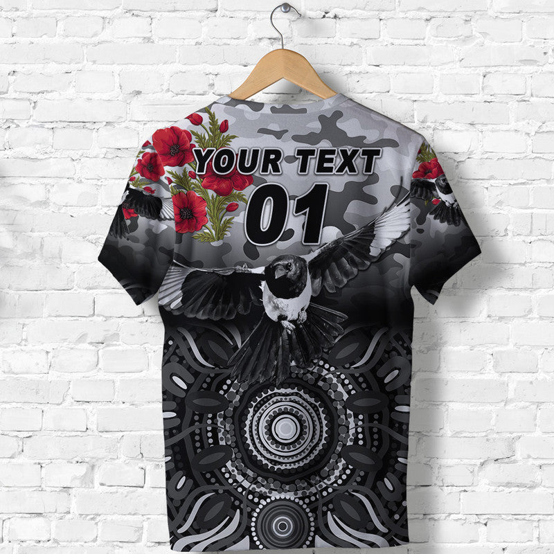 (Custom Personalised) Collingwood Magpies ANZAC T shirt Indigenous Vibes - Vibe Hoodie Shop