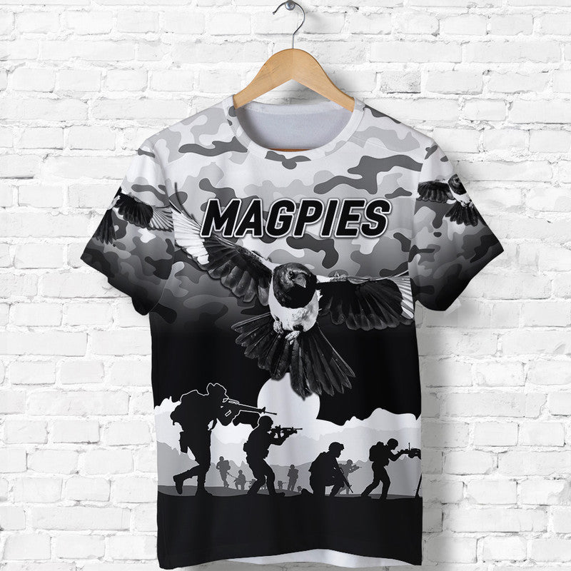 Collingwood Magpies ANZAC T shirt Simple Style - Vibe Hoodie Shop