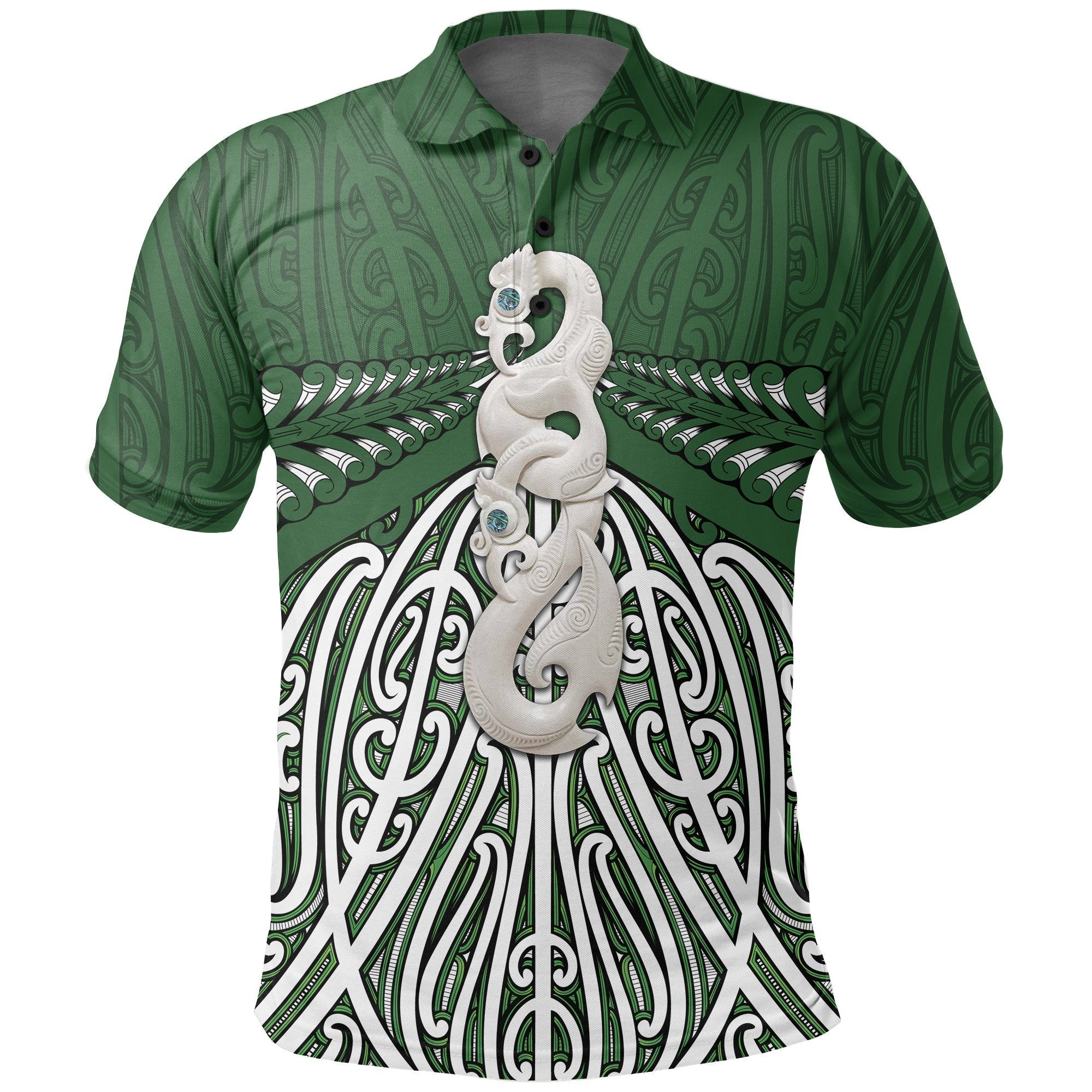 Maori Moko Tattoo Polo Shirt, Manaia Pounamu Golf Shirts - Vibe Hoodie Shop