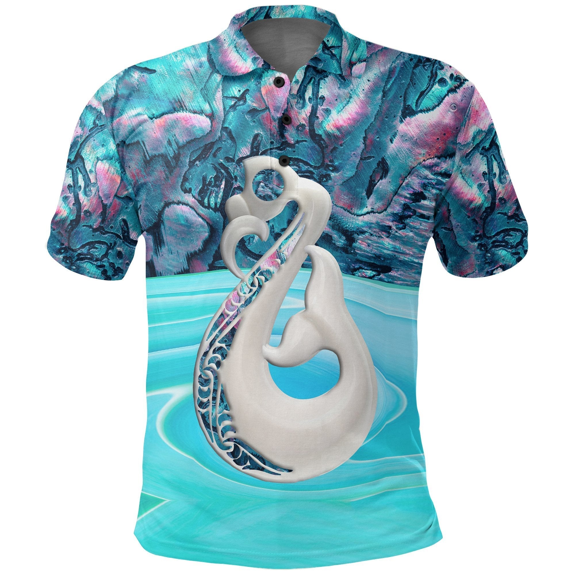 New Zealand Polo Shirt, Manaia Paua Shell Golf Shirts - Vibe Hoodie Shop