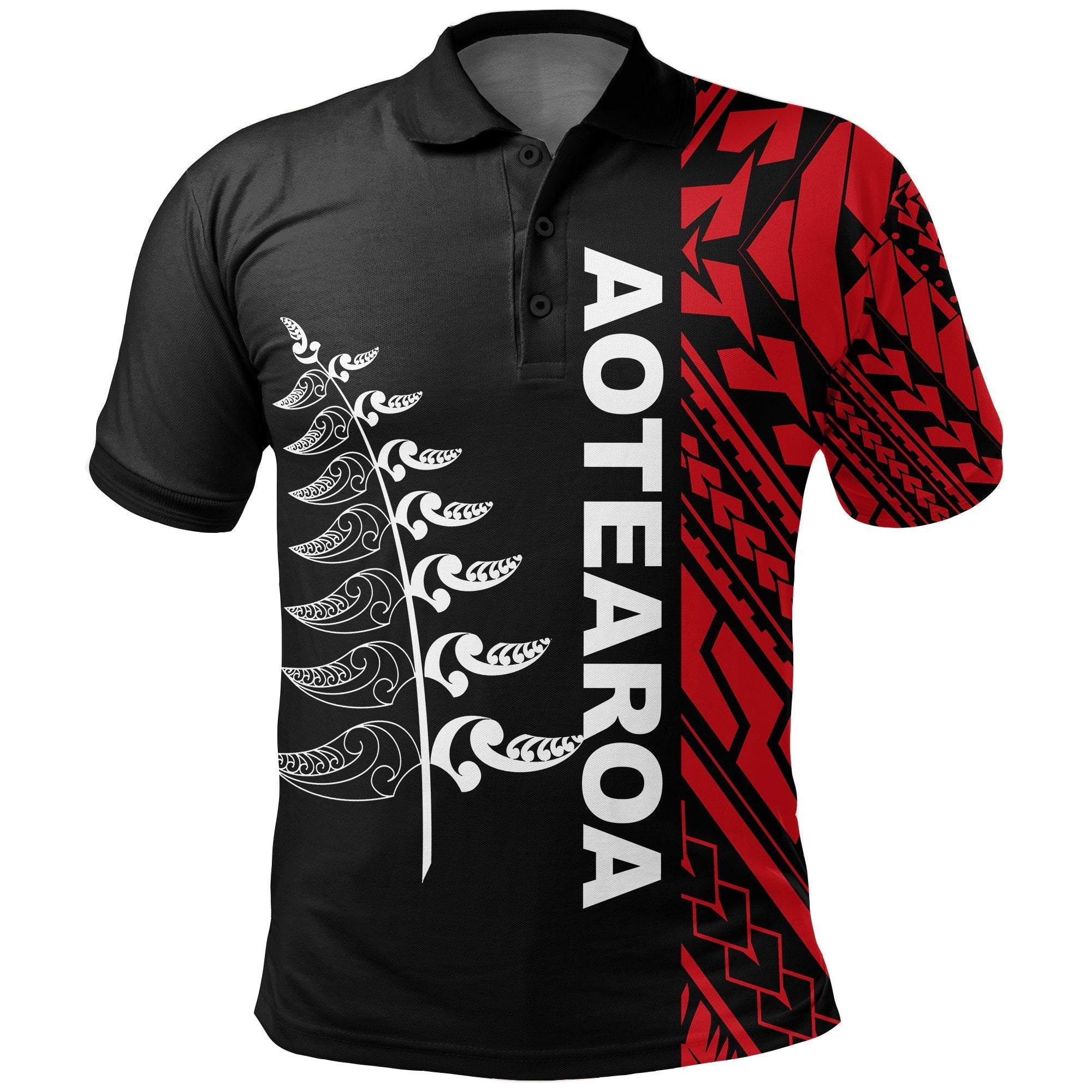 Aotearoa Maori Polo Shirt, New Zealand Fern Golf Shirts - Vibe Hoodie Shop
