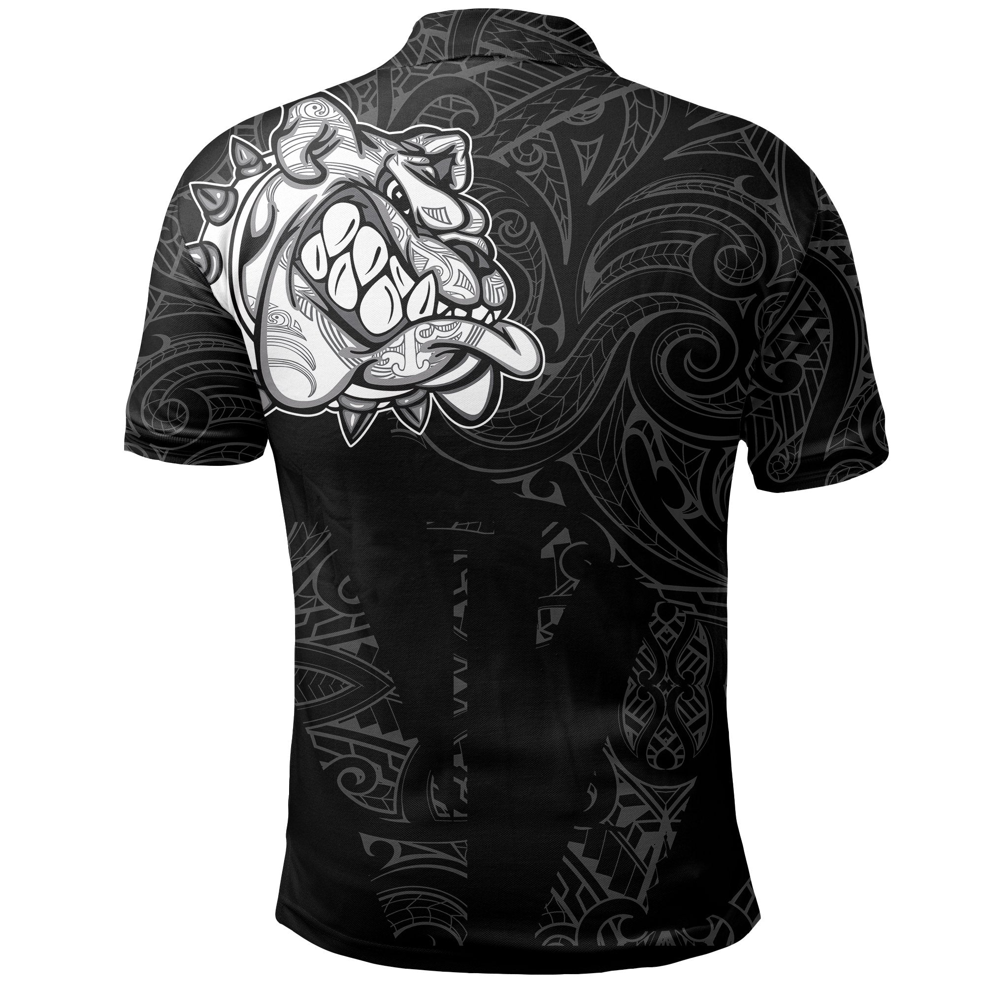 New Zealand Maori Polo Shirt, Maori Bulldog Golf Shirts - Black - Vibe Hoodie Shop